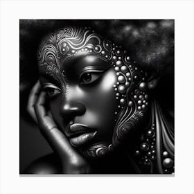 Black Woman With Afro 1 Canvas Print
