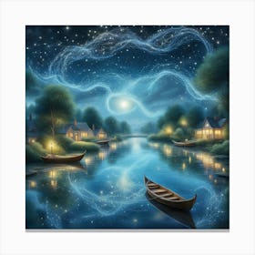 Night At The Lake Canvas Print