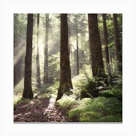 Sunbeams In The Forest Canvas Print