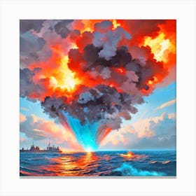 Explosion Over The Ocean Canvas Print