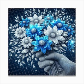 Bouquet Of Blue Flowers Canvas Print