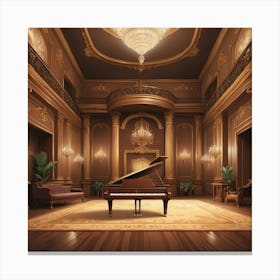 Grand Piano In A Room 2 Canvas Print