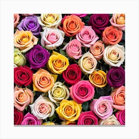 Colorful Roses Background 11 Canvas Print