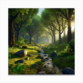 Forest Stream Canvas Print