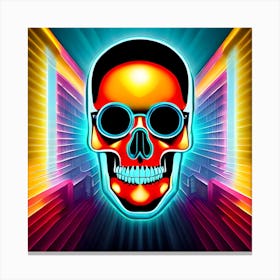 Neon Skull 1 Canvas Print