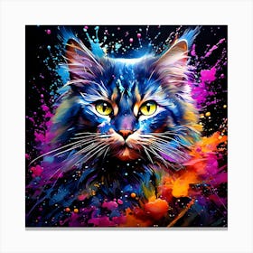 Colorful Cat 16 Canvas Print