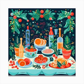 Christmas Table Canvas Print