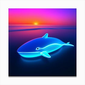 Whale At Sunset Canvas Print