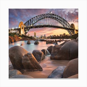 Sydney Harbour Bridge At Sunset Canvas Print