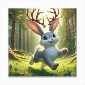 Rabbit In The Woods Canvas Print