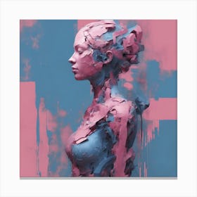 Deconstructed Blue And Pink Figure 7 Canvas Print