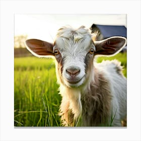 Grass Green Goat Farm Mammal Milk Farming Animal Meadow Head Canino No People Pasture S (3) Canvas Print