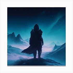 Man Standing On A Mountain Canvas Print
