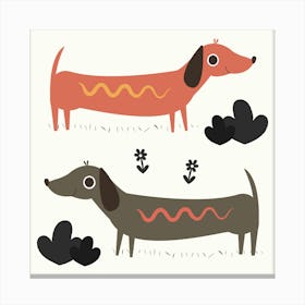 Wiener Dogs Canvas Print