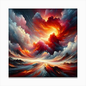 Volcanic Eruption Inspired With Fiery Colors (3) Canvas Print