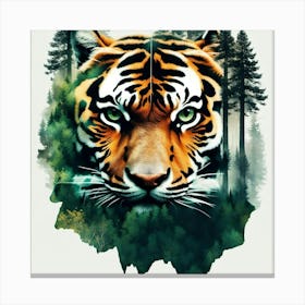 Tiger In The Forest Canvas Print