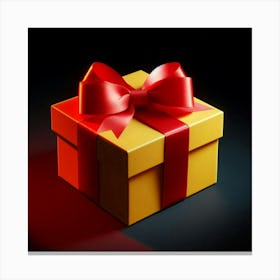 Gift Box With Red Ribbon 5 Canvas Print