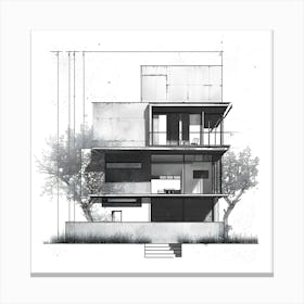 Architectural Drawing Canvas Print