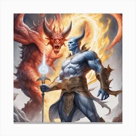 Demon Vs Demon Canvas Print