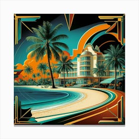 Deco Beach Canvas Print