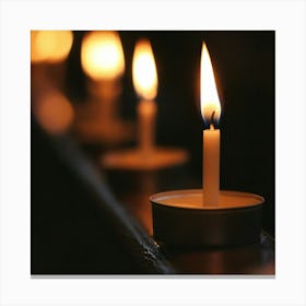 Candles In A Church Canvas Print