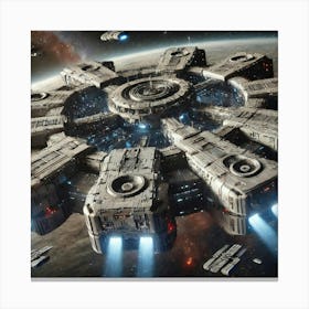 Cascade Sovereignty Scifi Cascade Fortress Docking Canvas Print