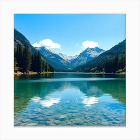 Lake In The Mountains Canvas Print