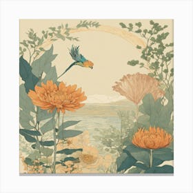 Bird In The Garden Canvas Print