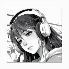 Anime Girl With Headphones 4 Canvas Print