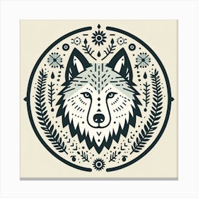 Scandinavian style, wolf 1 Canvas Print