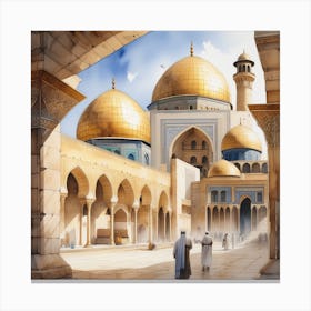 Quds Watercolor Canvas Print