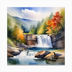 Waterfall Painting Canvas Print