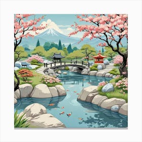 Japan Garden Pagoda Art Print (2) Canvas Print