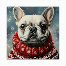 Christmas Frenchie 4 Canvas Print