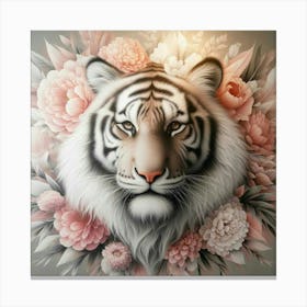 Furry head of a Tiger Canvas Print