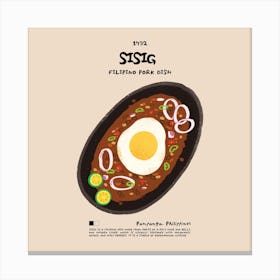 Sisig Square Canvas Print