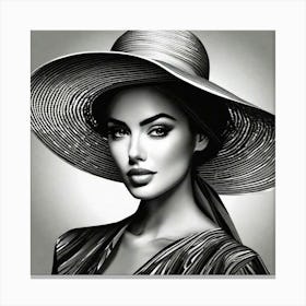 Woman In A Hat 29 Canvas Print