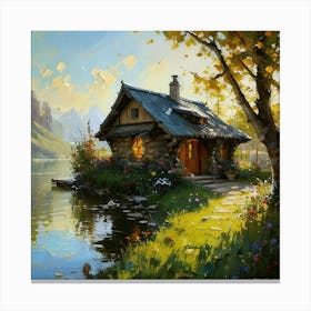 Cottage By The Lake 1 Canvas Print