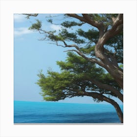 sea and sky is blue Canvas Print