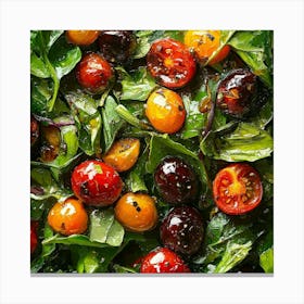 Cherry And Spinach Salad Art Canvas Print