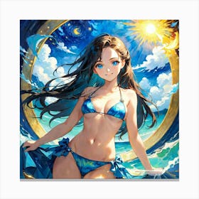 Anime Girl In Bikini th Canvas Print
