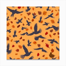 Seamless Pattern With Birds Canvas Print