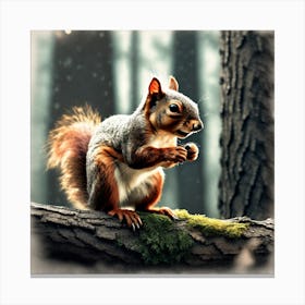 Squirrel In The Forest 236 Canvas Print