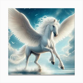 White Horse With Wings 1 Canvas Print