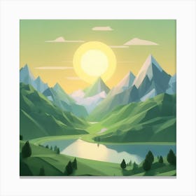 Firefly An Illustration Of A Beautiful Majestic Cinematic Tranquil Mountain Landscape In Neutral Col (44) Canvas Print