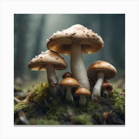 Mushrooms In The Forest 15 Canvas Print