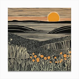 Linocut (6) Canvas Print