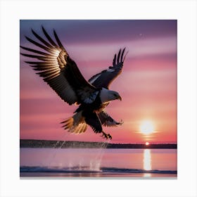 Majestic Eagle At Sunset Canvas Print