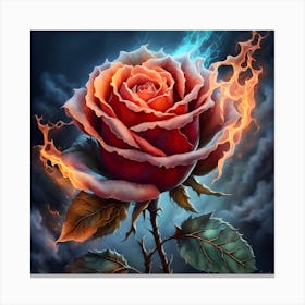 Fire Rose Canvas Print