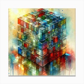 Cube painting Canvas Print